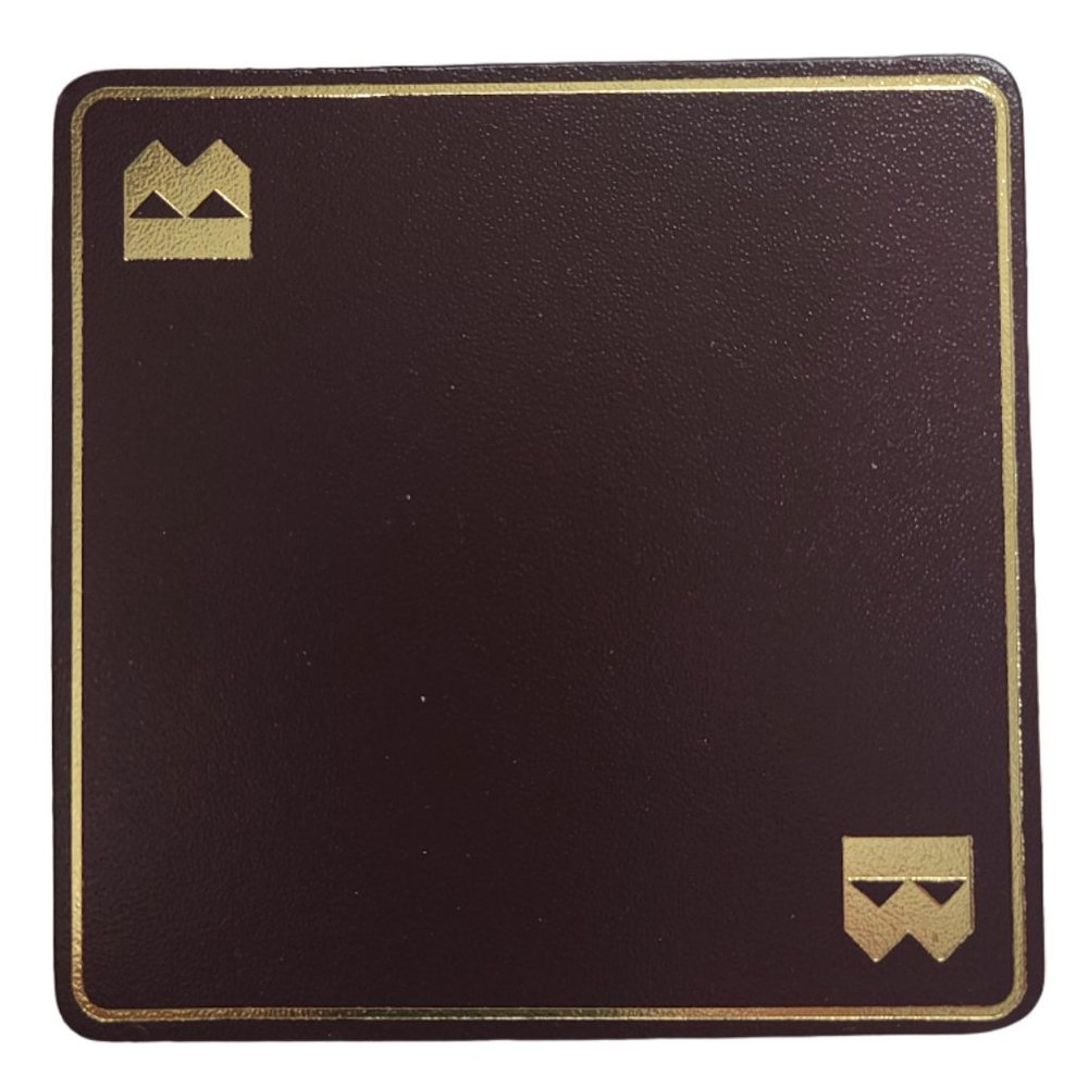 VINTAGE Leather Coasters NWT- Bank of Montreal (Burgundy, Brown, Gold)
